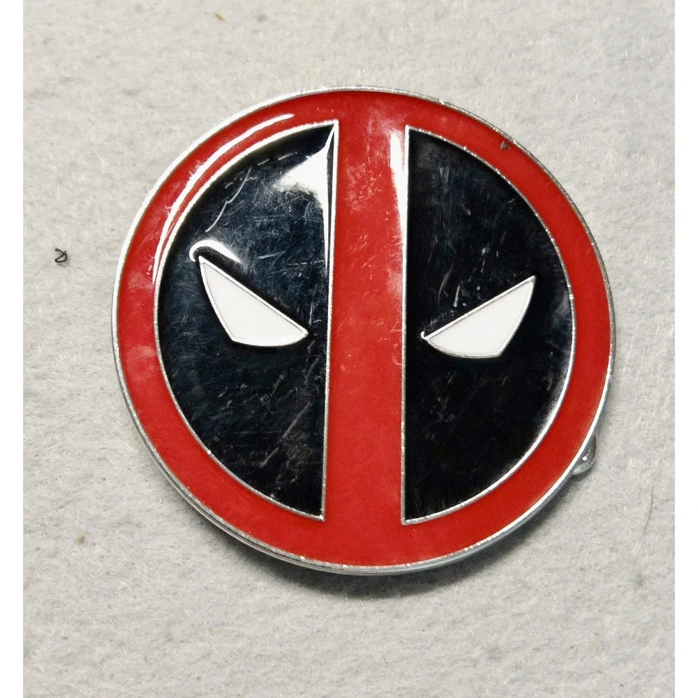 Men's Belt Buckle Novelty Deadpool Superhero Badge Logo‎